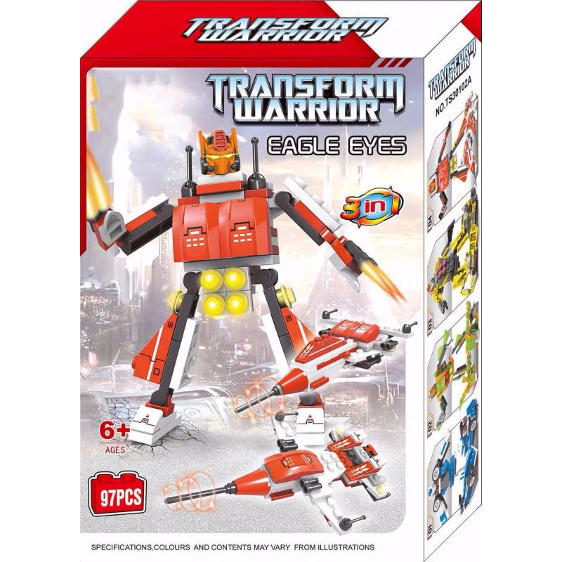 QIAO LE TONG TS30102 30102 non  THAY ĐỔI BIỆT ĐỘI SIÊU LÍNH bộ đồ chơi xếp lắp ráp ghép mô hình Creator Sáng Tạo