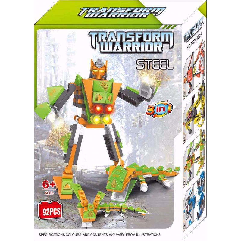 QIAO LE TONG TS30102 30102 non  THAY ĐỔI BIỆT ĐỘI SIÊU LÍNH bộ đồ chơi xếp lắp ráp ghép mô hình Creator Sáng Tạo