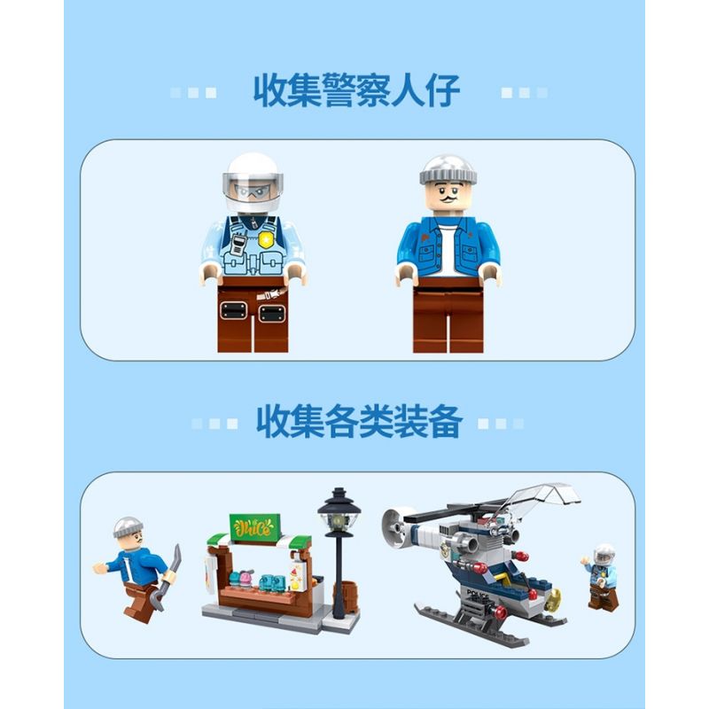 ZHI DELE DL-10006 10006 DL10006 non  TRỰC THĂNG CẢNH SÁT bộ đồ chơi xếp lắp ráp ghép mô hình POLICE 166 khối