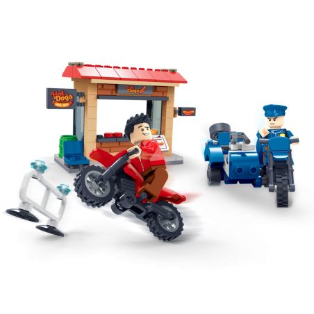 ZHI DELE DL-10004 10004 DL10004 non  CẢNH SÁT BA BÁNH bộ đồ chơi xếp lắp ráp ghép mô hình POLICE 150 khối
