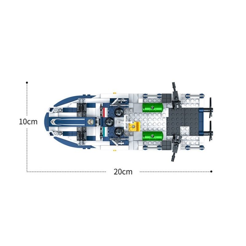 ZHI DELE DL-10003 10003 DL10003 non  TÀU TUẦN TRA CỦA CẢNH SÁT bộ đồ chơi xếp lắp ráp ghép mô hình POLICE 531 khối