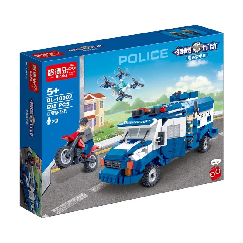 ZHI DELE DL-10002 10002 DL10002 non  XE BỌC THÉP CỦA CẢNH SÁT bộ đồ chơi xếp lắp ráp ghép mô hình POLICE 595 khối