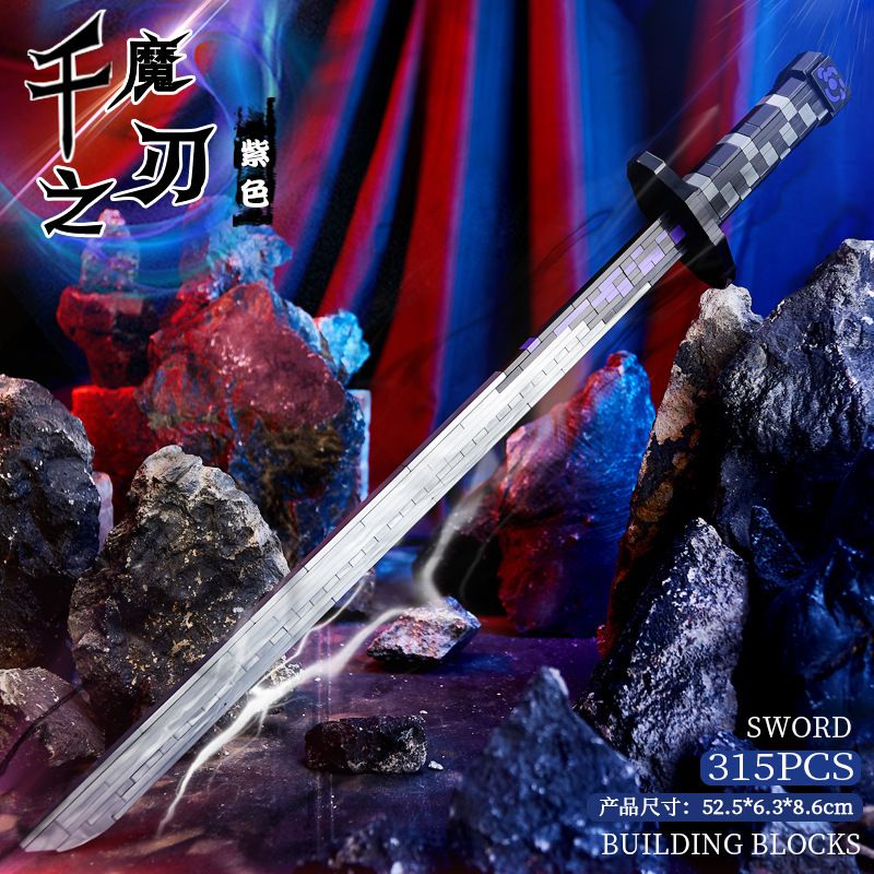 CREATIVE ART FIGHT 26802 non  KIẾM NGHÌN QUỶ TÍM bộ đồ chơi xếp lắp ráp ghép mô hình Movie & Game SWORD Phim Và Trò Chơi 315 khối