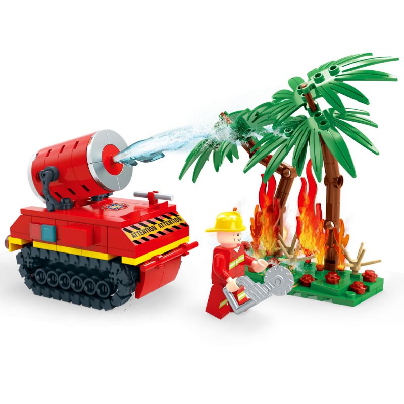 ZHI DELE DL-20006 20006 DL20006 non Lego NARUTO HERO FOREST FIRE XE PHÁO NƯỚC KHÔNG NGƯỜI LÁI THEO DÕI bộ đồ chơi xếp lắp ráp ghép mô hình 249 khối