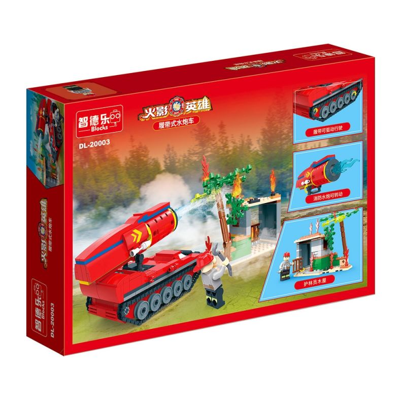 ZHI DELE DL-20003 20003 DL20003 non  XE PHÁO NƯỚC THEO DÕI CHỮA CHÁY RỪNG NARUTO bộ đồ chơi xếp lắp ráp ghép mô hình 450 khối