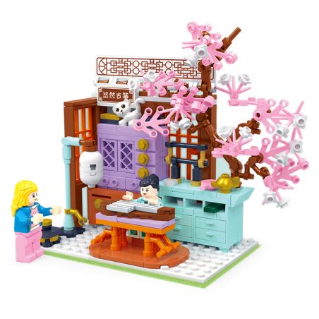 ZHI DELE DL-30004 30004 DL30004 non  PHÒNG GUZHENG NHÀN NHÃ bộ đồ chơi xếp lắp ráp ghép mô hình 303 khối