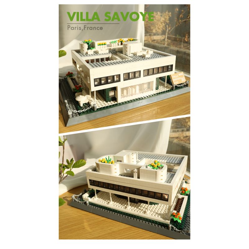 WANGE 5237 non  VILLA SAVOYE PARIS PHÁP bộ đồ chơi xếp lắp ráp ghép mô hình Creator VILLA SAVOYE PARIS FRANCE Sáng Tạo 1226 khối