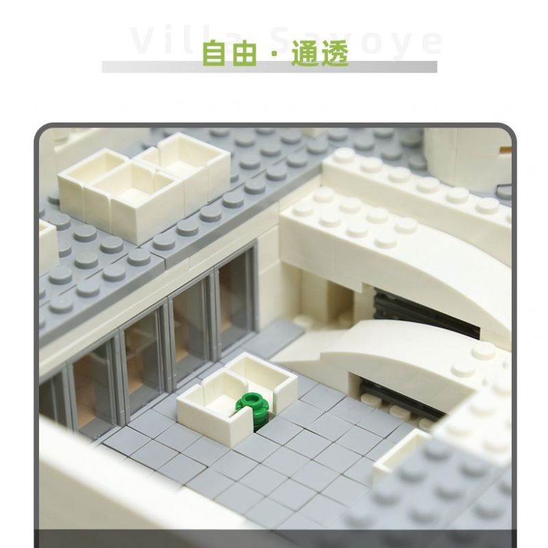 WANGE 5237 non  VILLA SAVOYE PARIS PHÁP bộ đồ chơi xếp lắp ráp ghép mô hình Creator VILLA SAVOYE PARIS FRANCE Sáng Tạo 1226 khối