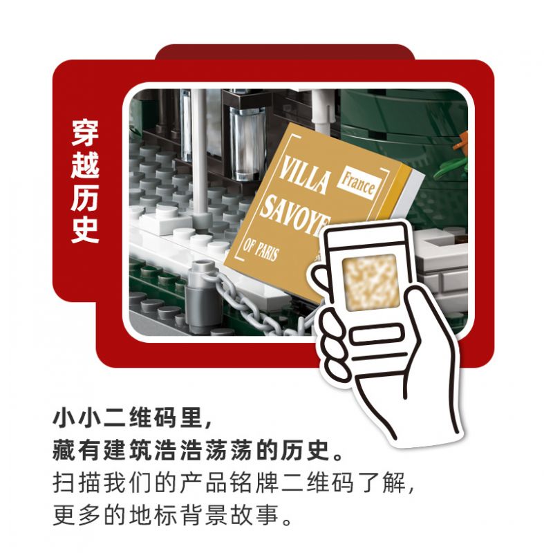 WANGE 5237 non  VILLA SAVOYE PARIS PHÁP bộ đồ chơi xếp lắp ráp ghép mô hình Creator VILLA SAVOYE PARIS FRANCE Sáng Tạo 1226 khối