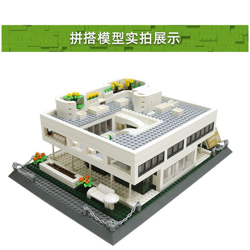 WANGE 5237 non  VILLA SAVOYE PARIS PHÁP bộ đồ chơi xếp lắp ráp ghép mô hình Creator VILLA SAVOYE PARIS FRANCE Sáng Tạo 1226 khối