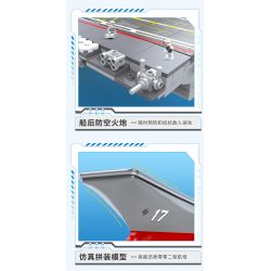 ZHI DELE DL-40016 40016 DL40016 non  TÀU SÂN BAY LOẠI 002 tỷ lệ 1:300 bộ đồ chơi xếp lắp ráp ghép mô hình CHINA AIRCRAFT CARRIER BATTLE GROUP 2555 khối