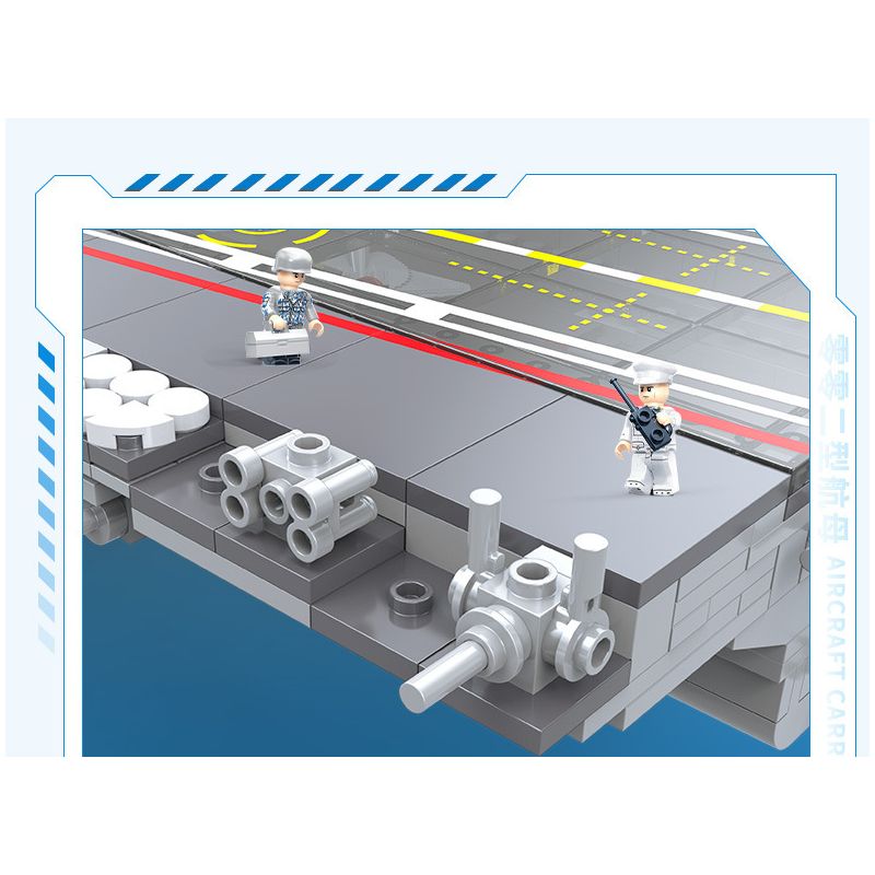 ZHI DELE DL-40016 40016 DL40016 non  TÀU SÂN BAY LOẠI 002 tỷ lệ 1:300 bộ đồ chơi xếp lắp ráp ghép mô hình CHINA AIRCRAFT CARRIER BATTLE GROUP 2555 khối