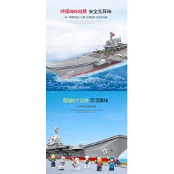 ZHI DELE DL-40016 40016 DL40016 non  TÀU SÂN BAY LOẠI 002 tỷ lệ 1:300 bộ đồ chơi xếp lắp ráp ghép mô hình CHINA AIRCRAFT CARRIER BATTLE GROUP 2555 khối