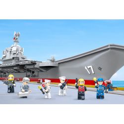 ZHI DELE DL-40016 40016 DL40016 non  TÀU SÂN BAY LOẠI 002 tỷ lệ 1:300 bộ đồ chơi xếp lắp ráp ghép mô hình CHINA AIRCRAFT CARRIER BATTLE GROUP 2555 khối