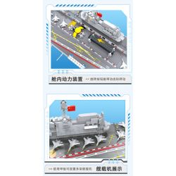 ZHI DELE DL-40016 40016 DL40016 non  TÀU SÂN BAY LOẠI 002 tỷ lệ 1:300 bộ đồ chơi xếp lắp ráp ghép mô hình CHINA AIRCRAFT CARRIER BATTLE GROUP 2555 khối