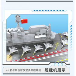 ZHI DELE DL-40016 40016 DL40016 non  TÀU SÂN BAY LOẠI 002 tỷ lệ 1:300 bộ đồ chơi xếp lắp ráp ghép mô hình CHINA AIRCRAFT CARRIER BATTLE GROUP 2555 khối