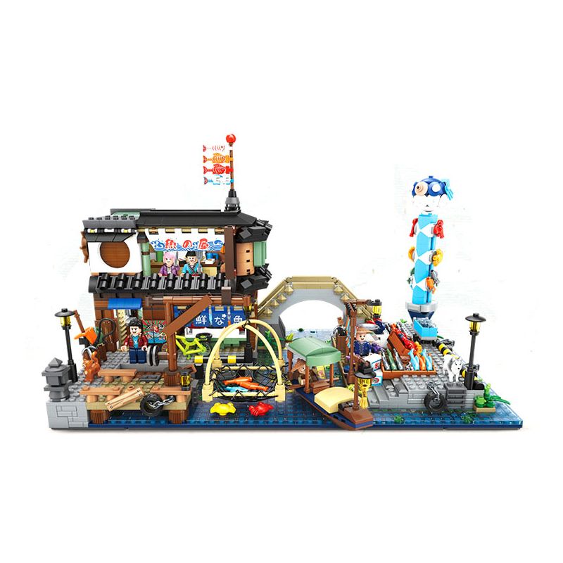 LOZ 1049 non Lego IZAKAYA PHONG CÁCH NHẬT BẢN bộ đồ chơi xếp lắp ráp ghép mô hình Modular Buildings Mô Hình Nhà Cửa 2249 khối
