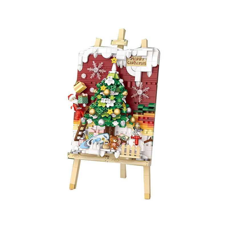 LOZ 1283 non Lego XE CÂY THÔNG NOEL 3D bộ đồ chơi xếp lắp ráp ghép mô hình 667 khối