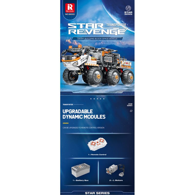 REOBRIX 99005 non  PHƯƠNG TIỆN VẬN CHUYỂN bộ đồ chơi xếp lắp ráp ghép mô hình  STAR REVENGE TRANSPORTER Kỹ Thuật Công Nghệ Cao Mô Hình Phương Tiện 1758 khối