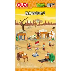 GUDI 60019 non  BỘ CẢNH TÂY TUỔI 6 LOẠI bộ đồ chơi xếp lắp ráp ghép mô hình Plants Vs Zombies Hoa Quả Nổi Giận 388 khối