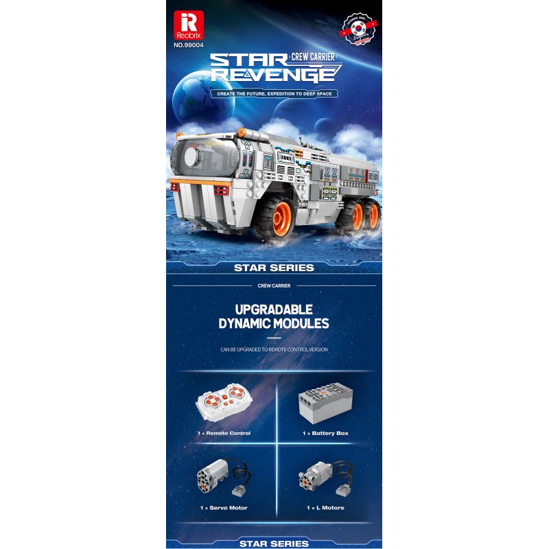 REOBRIX 99004 non  NGƯỜI CHỞ QUÂN bộ đồ chơi xếp lắp ráp ghép mô hình  STAR REVENGE CREW CARRIER Kỹ Thuật Công Nghệ Cao Mô Hình Phương Tiện 1298 khối