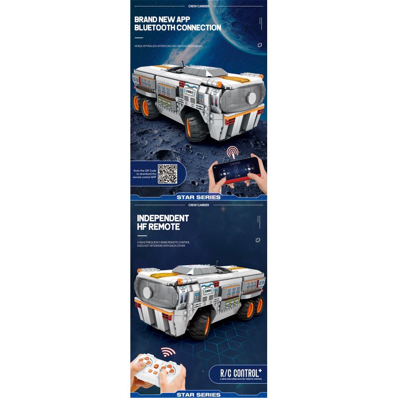 REOBRIX 99004 non  NGƯỜI CHỞ QUÂN bộ đồ chơi xếp lắp ráp ghép mô hình  STAR REVENGE CREW CARRIER Kỹ Thuật Công Nghệ Cao Mô Hình Phương Tiện 1298 khối