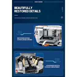 REOBRIX 99004 non  NGƯỜI CHỞ QUÂN bộ đồ chơi xếp lắp ráp ghép mô hình  STAR REVENGE CREW CARRIER Kỹ Thuật Công Nghệ Cao Mô Hình Phương Tiện 1298 khối