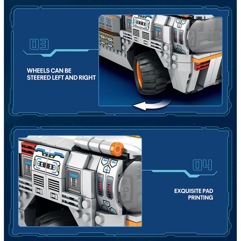 REOBRIX 99004 non  NGƯỜI CHỞ QUÂN bộ đồ chơi xếp lắp ráp ghép mô hình  STAR REVENGE CREW CARRIER Kỹ Thuật Công Nghệ Cao Mô Hình Phương Tiện 1298 khối