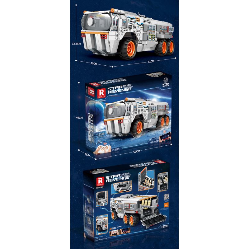 REOBRIX 99004 non  NGƯỜI CHỞ QUÂN bộ đồ chơi xếp lắp ráp ghép mô hình  STAR REVENGE CREW CARRIER Kỹ Thuật Công Nghệ Cao Mô Hình Phương Tiện 1298 khối