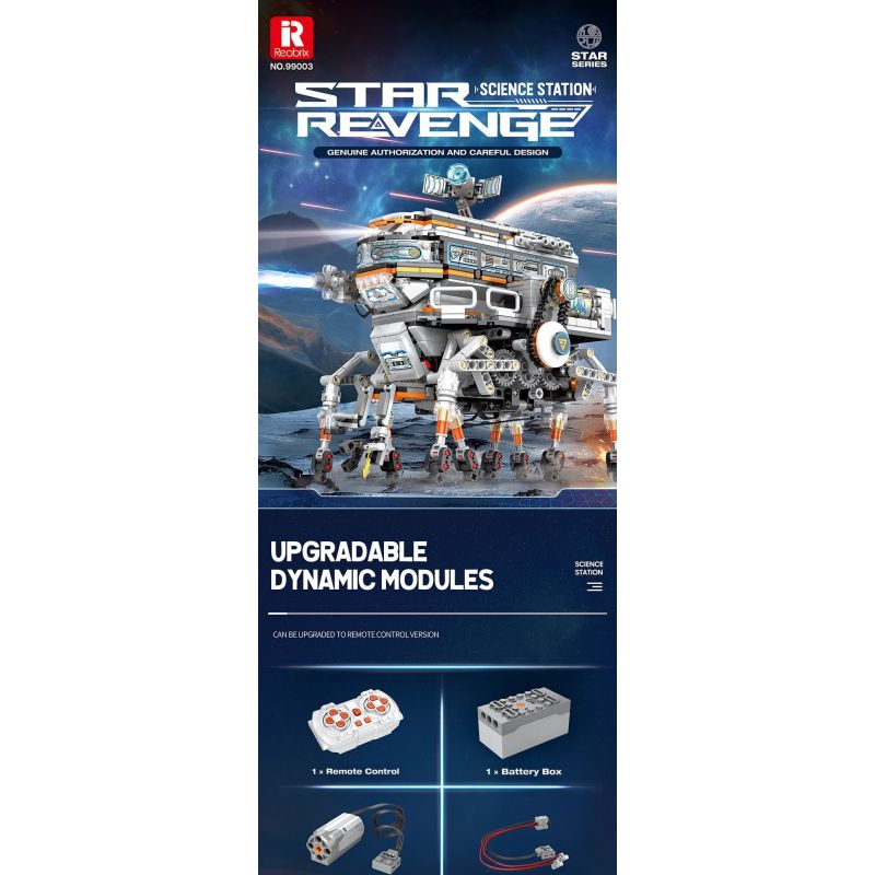 REOBRIX 99003 non  MÁY ĐI BỘ bộ đồ chơi xếp lắp ráp ghép mô hình  STAR REVENGE SCIENCE STATION Kỹ Thuật Công Nghệ Cao Mô Hình Phương Tiện 1378 khối