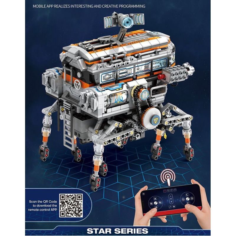 REOBRIX 99003 non  MÁY ĐI BỘ bộ đồ chơi xếp lắp ráp ghép mô hình  STAR REVENGE SCIENCE STATION Kỹ Thuật Công Nghệ Cao Mô Hình Phương Tiện 1378 khối