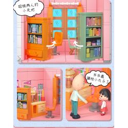WEKKI 516401 non  NHÀ CỦA CHIBI MARUKO bộ đồ chơi xếp lắp ráp ghép mô hình CHIBI MARUKO CHAN 3138 khối