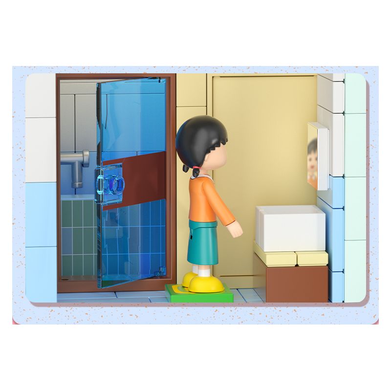 WEKKI 516401 non  NHÀ CỦA CHIBI MARUKO bộ đồ chơi xếp lắp ráp ghép mô hình CHIBI MARUKO CHAN 3138 khối