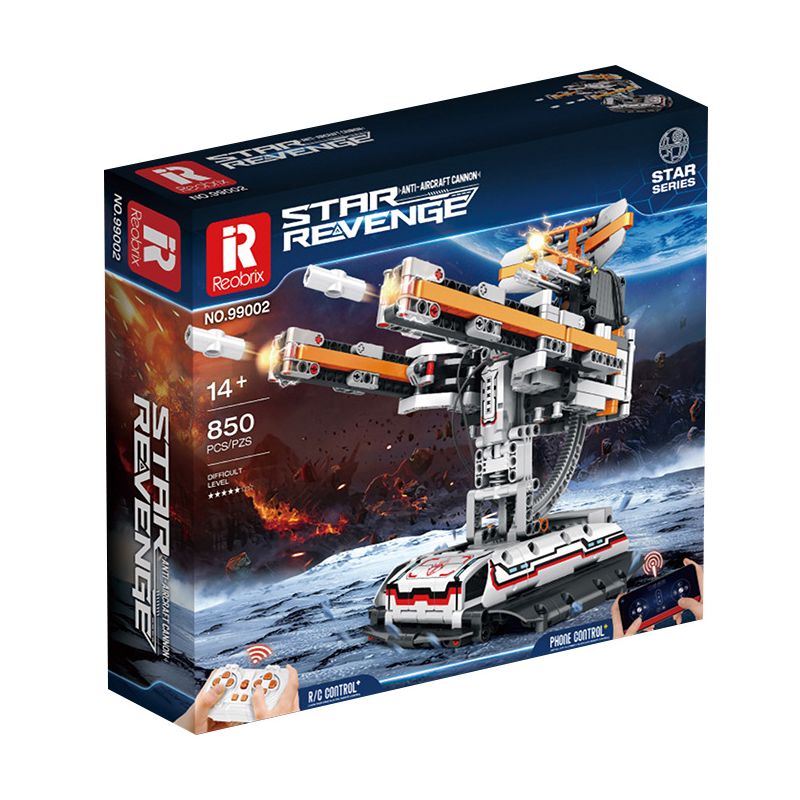 REOBRIX 99002 non  SÚNG PHÒNG KHÔNG bộ đồ chơi xếp lắp ráp ghép mô hình  STAR REVENGE ANTI-AIRCRAFT CONNON Kỹ Thuật Công Nghệ Cao Mô Hình Phương Tiện 850 khối