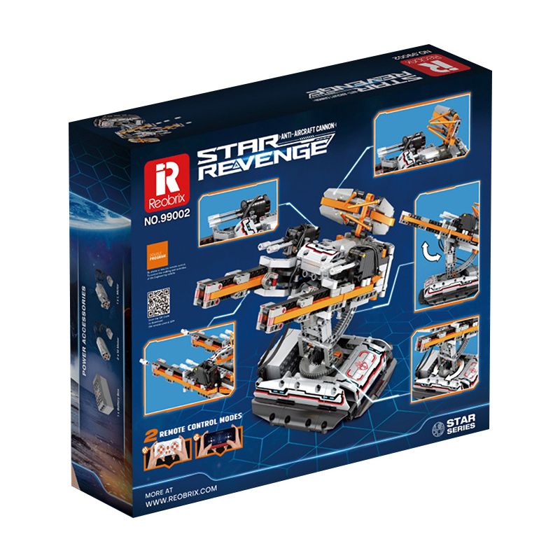 REOBRIX 99002 non  SÚNG PHÒNG KHÔNG bộ đồ chơi xếp lắp ráp ghép mô hình  STAR REVENGE ANTI-AIRCRAFT CONNON Kỹ Thuật Công Nghệ Cao Mô Hình Phương Tiện 850 khối
