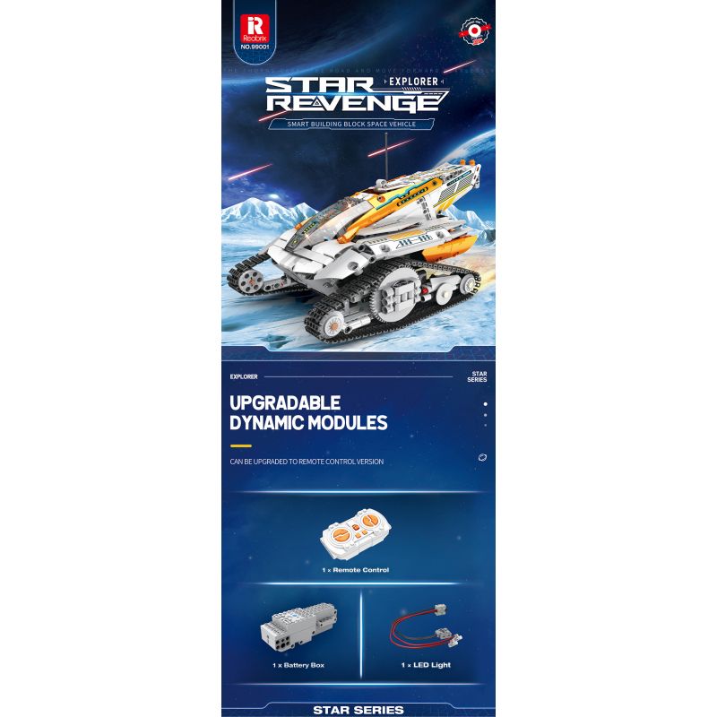REOBRIX 99001 non  Ô TÔ HÀNG KHÔNG bộ đồ chơi xếp lắp ráp ghép mô hình  STAR REVENGE EXPLORER Kỹ Thuật Công Nghệ Cao Mô Hình Phương Tiện 700 khối