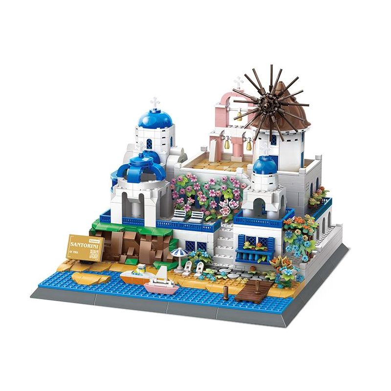 WANGE 6230 non Lego SANTORINI bộ đồ chơi xếp lắp ráp ghép mô hình Buildings 1372 khối