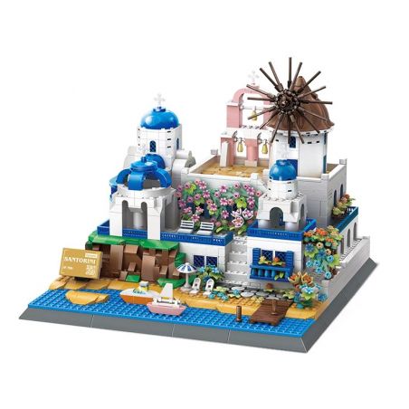 WANGE 6230 non  SANTORINI bộ đồ chơi xếp lắp ráp ghép mô hình Buildings 1372 khối