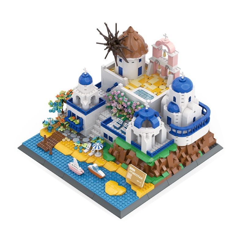 WANGE 6230 non  SANTORINI bộ đồ chơi xếp lắp ráp ghép mô hình Buildings 1372 khối