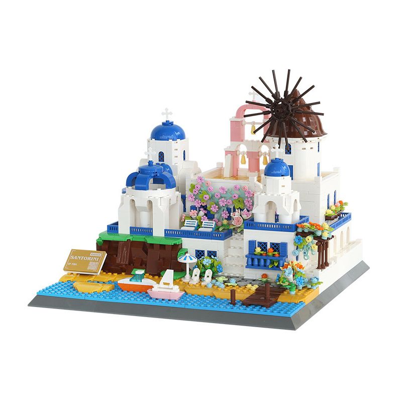 WANGE 6230 non  SANTORINI bộ đồ chơi xếp lắp ráp ghép mô hình Buildings 1372 khối