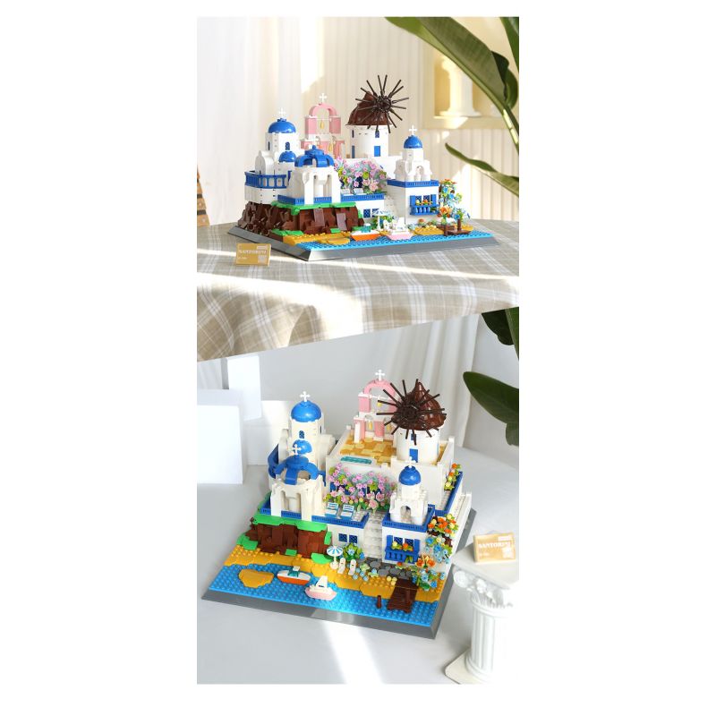 WANGE 6230 non  SANTORINI bộ đồ chơi xếp lắp ráp ghép mô hình Buildings 1372 khối