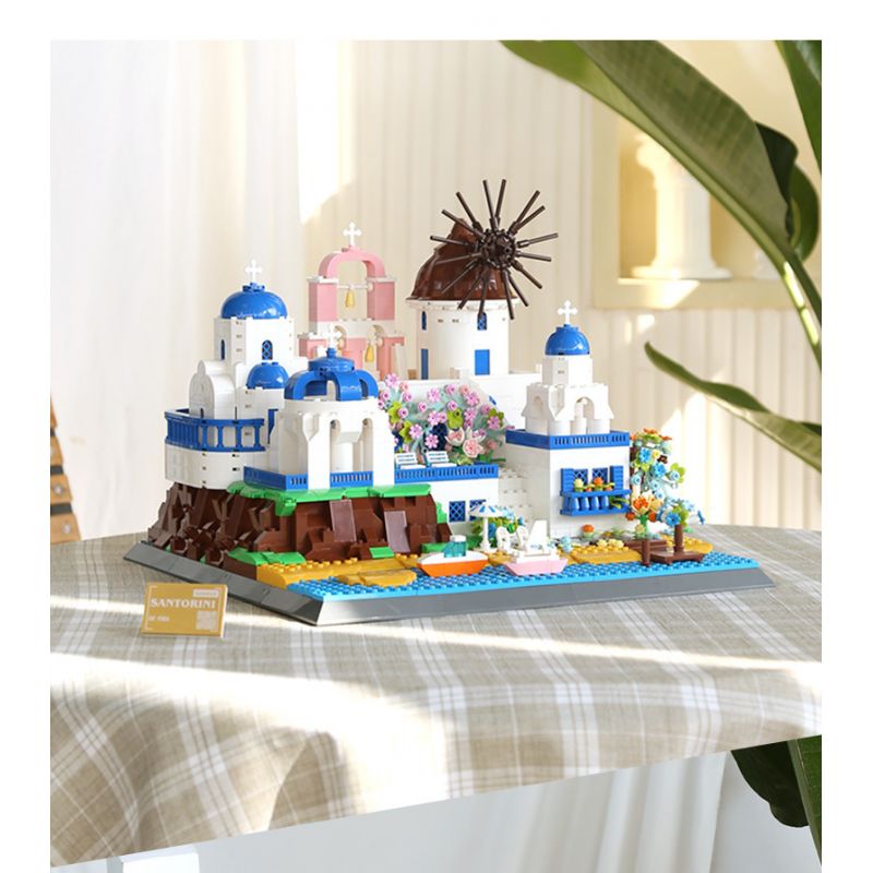 WANGE 6230 non  SANTORINI bộ đồ chơi xếp lắp ráp ghép mô hình Buildings 1372 khối