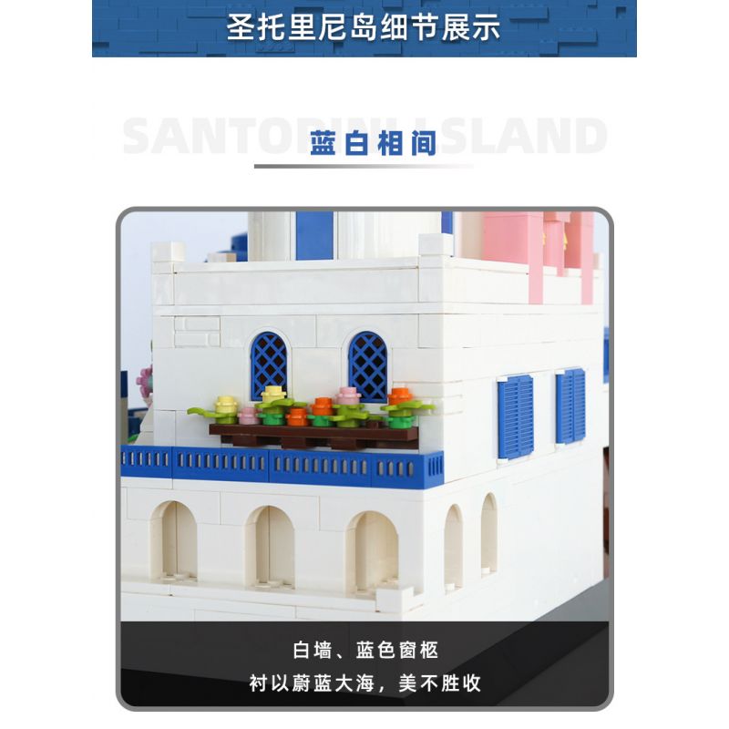 WANGE 6230 non  SANTORINI bộ đồ chơi xếp lắp ráp ghép mô hình Buildings 1372 khối