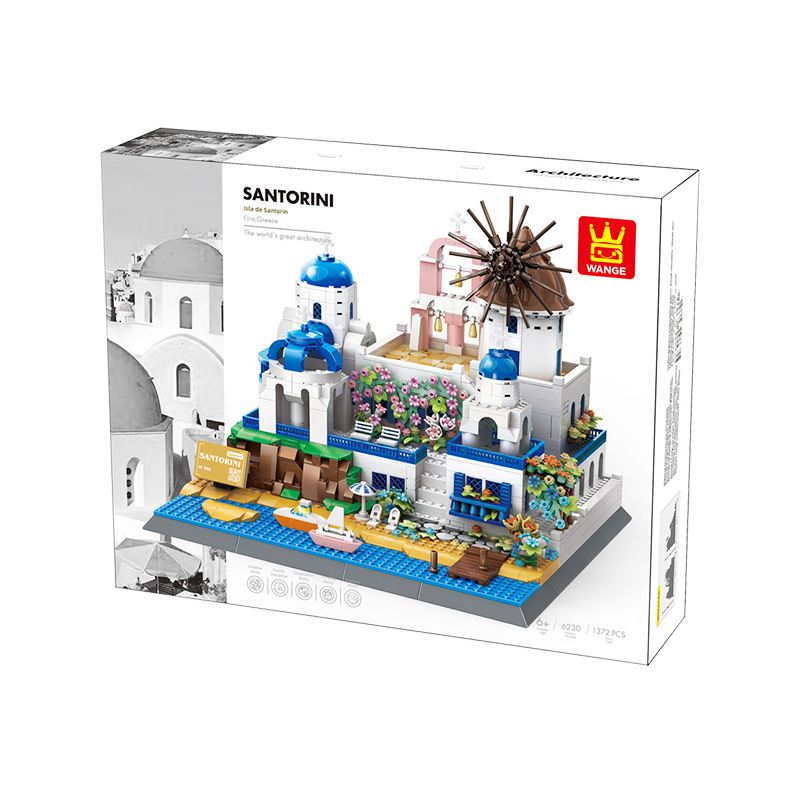 WANGE 6230 non  SANTORINI bộ đồ chơi xếp lắp ráp ghép mô hình Buildings 1372 khối