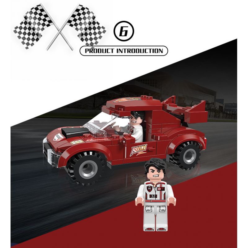 JIESTAR 92500 non  NHỰA ĐƯỜNG 6 MÔ HÌNH bộ đồ chơi xếp lắp ráp ghép mô hình Racers Đua Tốc Độ 666 khối