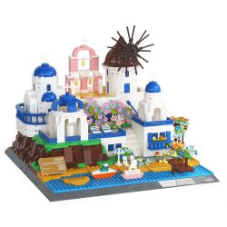 WANGE 6230 non  SANTORINI bộ đồ chơi xếp lắp ráp ghép mô hình Buildings 1372 khối