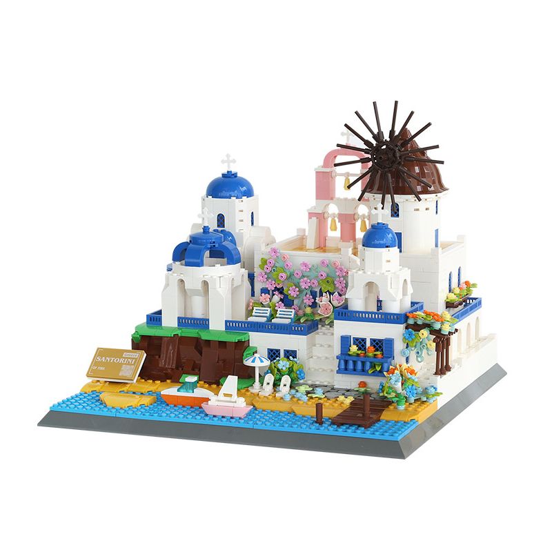 WANGE 6230 non  SANTORINI bộ đồ chơi xếp lắp ráp ghép mô hình Buildings 1372 khối