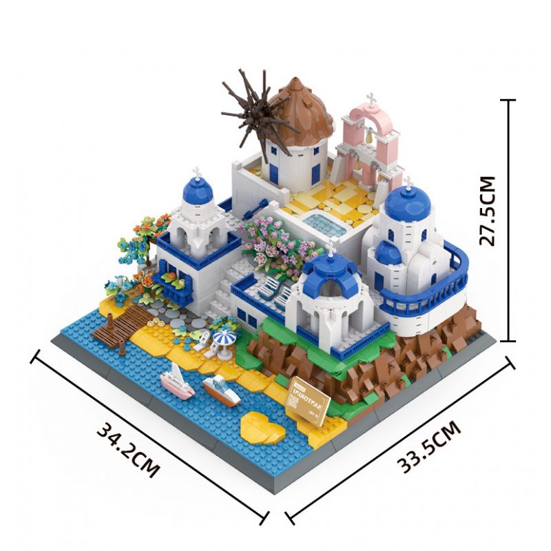 WANGE 6230 non  SANTORINI bộ đồ chơi xếp lắp ráp ghép mô hình Buildings 1372 khối