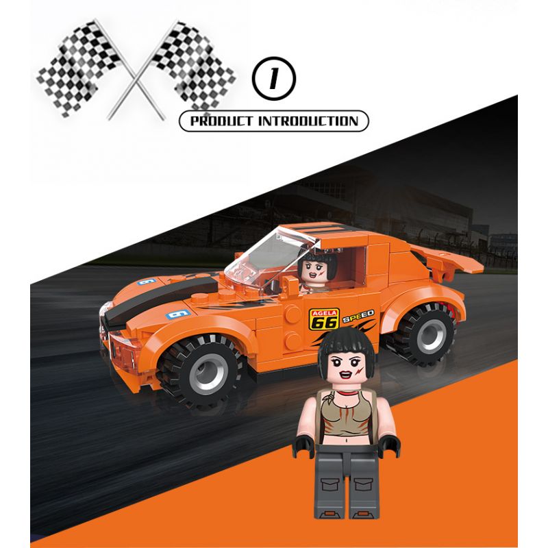 JIESTAR 92500 non  NHỰA ĐƯỜNG 6 MÔ HÌNH bộ đồ chơi xếp lắp ráp ghép mô hình Racers Đua Tốc Độ 666 khối