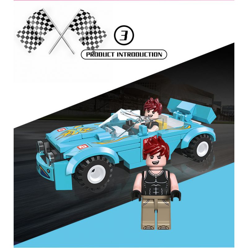 JIESTAR 92500 non  NHỰA ĐƯỜNG 6 MÔ HÌNH bộ đồ chơi xếp lắp ráp ghép mô hình Racers Đua Tốc Độ 666 khối